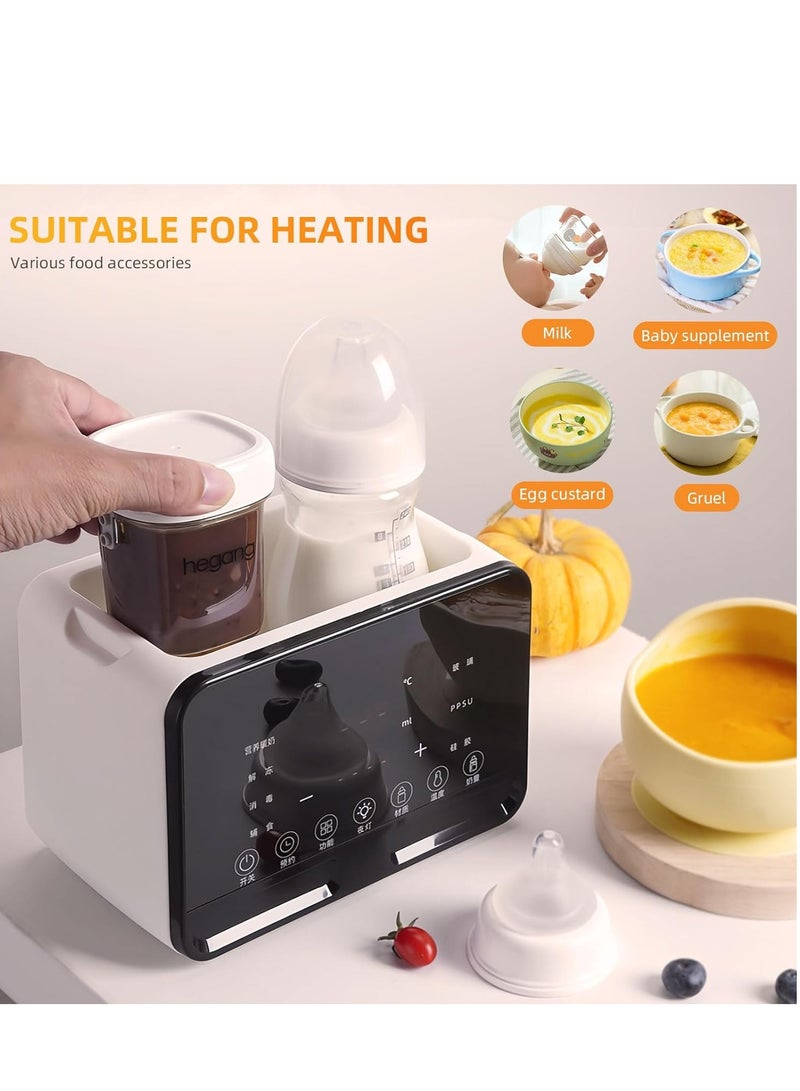 Baby Milk Warmer, Double Bottle Sterilizer with LCD 9-in-1 Fast Baby Food Heater&Defrost BPA-Free Warmer Display Accurate Temperature Control for Breastmilk or Formula Warmer - Image 4