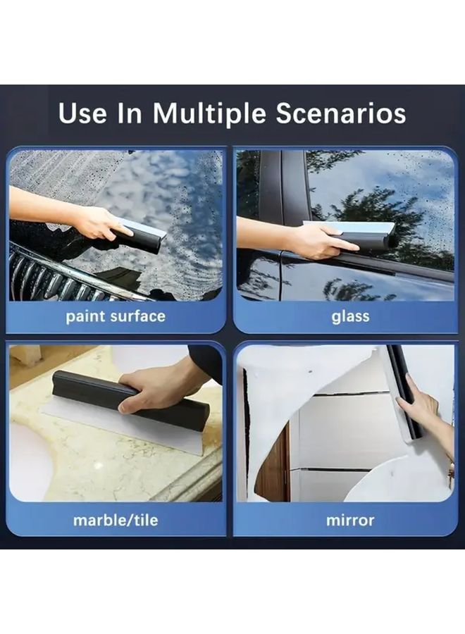 1pc Black Soft Silicone Car Scraper Anti Scratch Portable Window Cleaning Brush Effectively Dry Safely Paint Glass Windshield Wipers Essential Car Detail Accessories Cleaner - Image 4