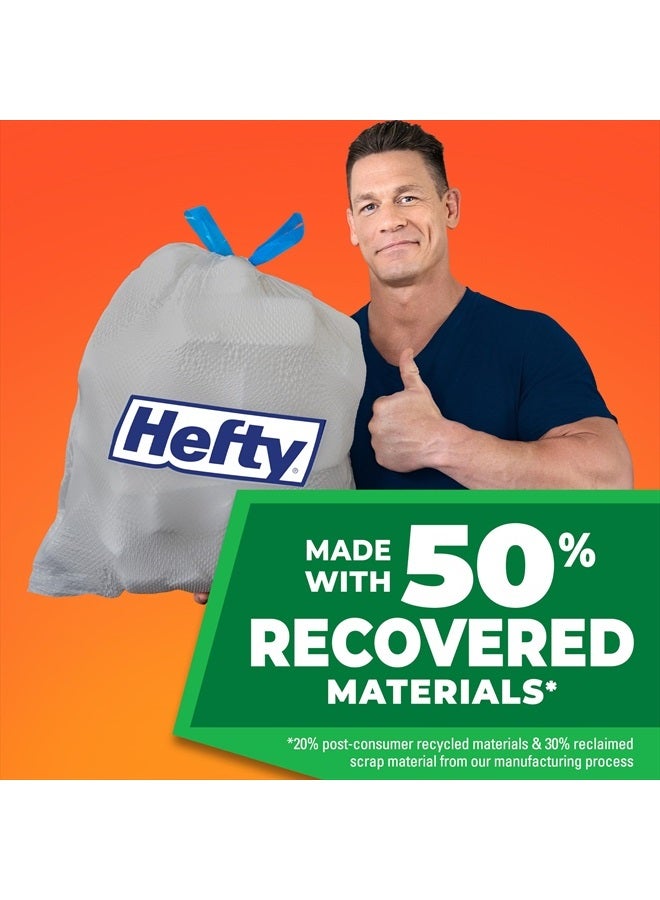 Hefty Ultra Strong Made with 50% Recovered Materials* Tall Kitchen Trash Bags, Gray, Clean Burst, 13 Gallon, 40 Count - Image 2
