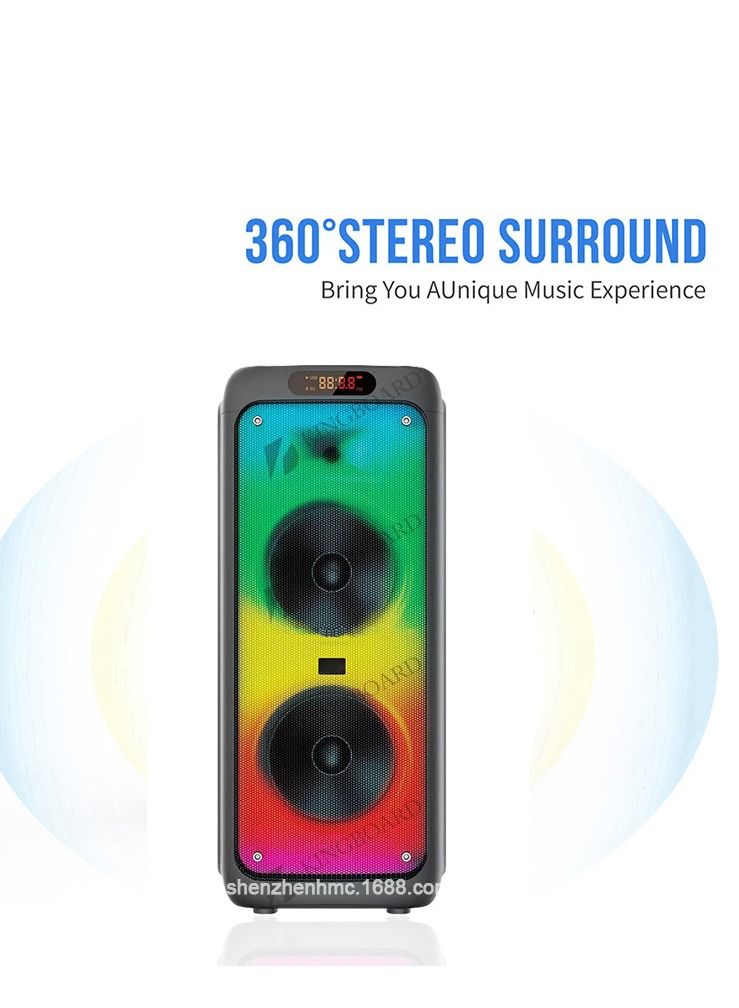 Loud Bluetooth Speaker 70W with Double Subwoofer Heavy Bass Party Speaker with Powerful Sound Full Screen Colorful Lights 24H Playtime AUX USB Playback Portable Speaker for Outdoor Home Party - Image 4