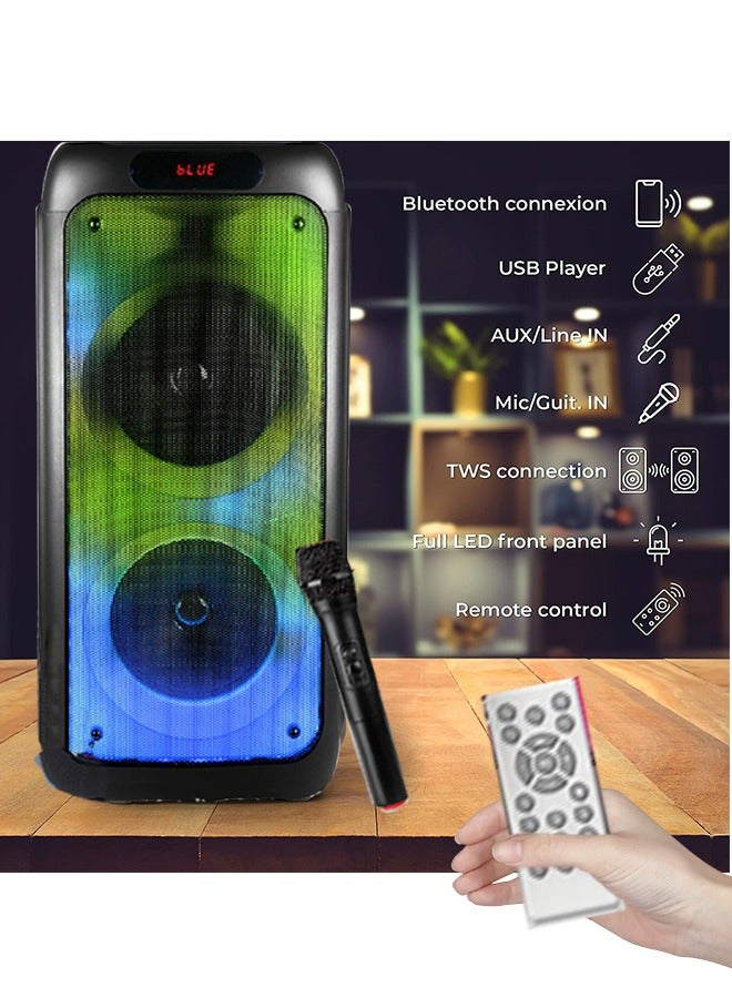 Loud Bluetooth Speaker 70W with Double Subwoofer Heavy Bass Party Speaker with Powerful Sound Full Screen Colorful Lights 24H Playtime AUX USB Playback Portable Speaker for Outdoor Home Party - Image 1