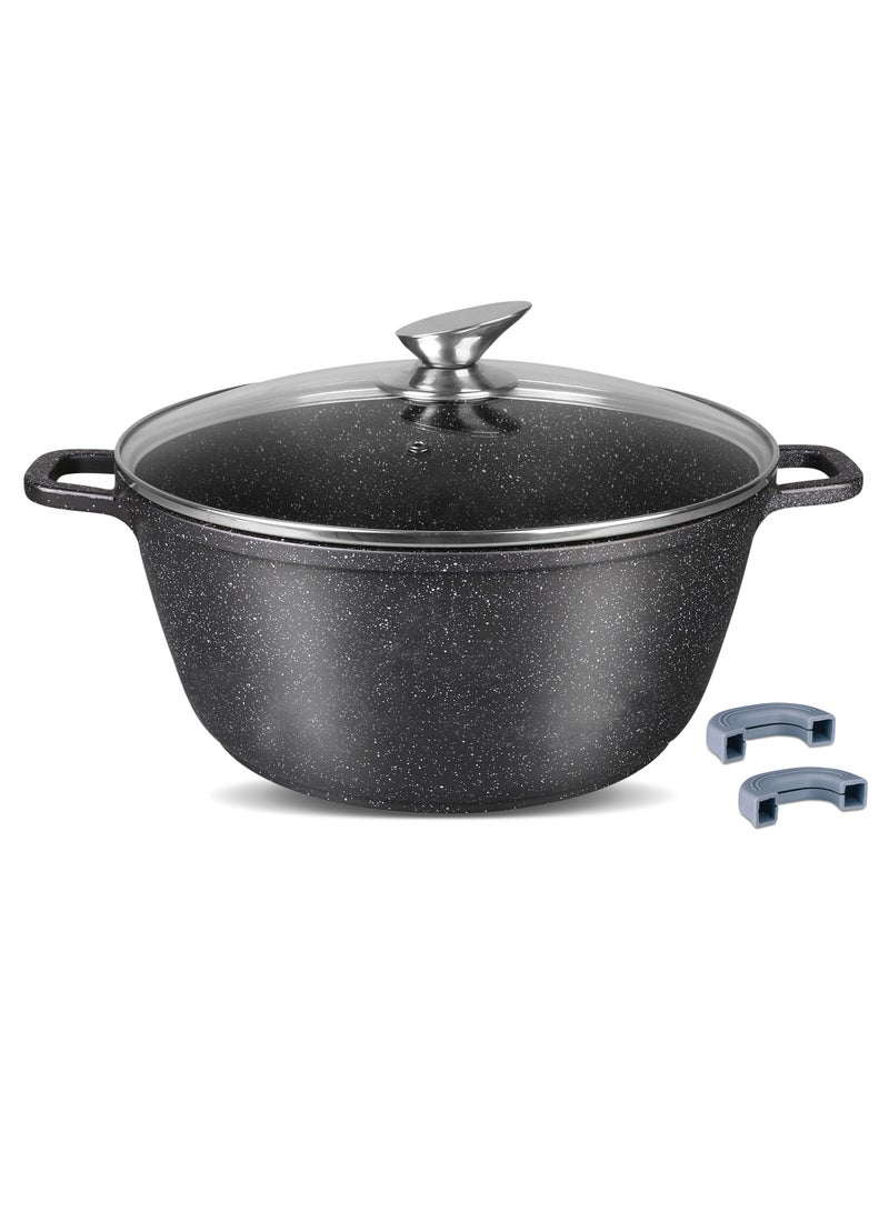 Homeway Premium 32cm Die Cast Aluminum Marble Casserole – Perfect for Large Meals,Long-Lasting & Scratch Resistant - Image 1