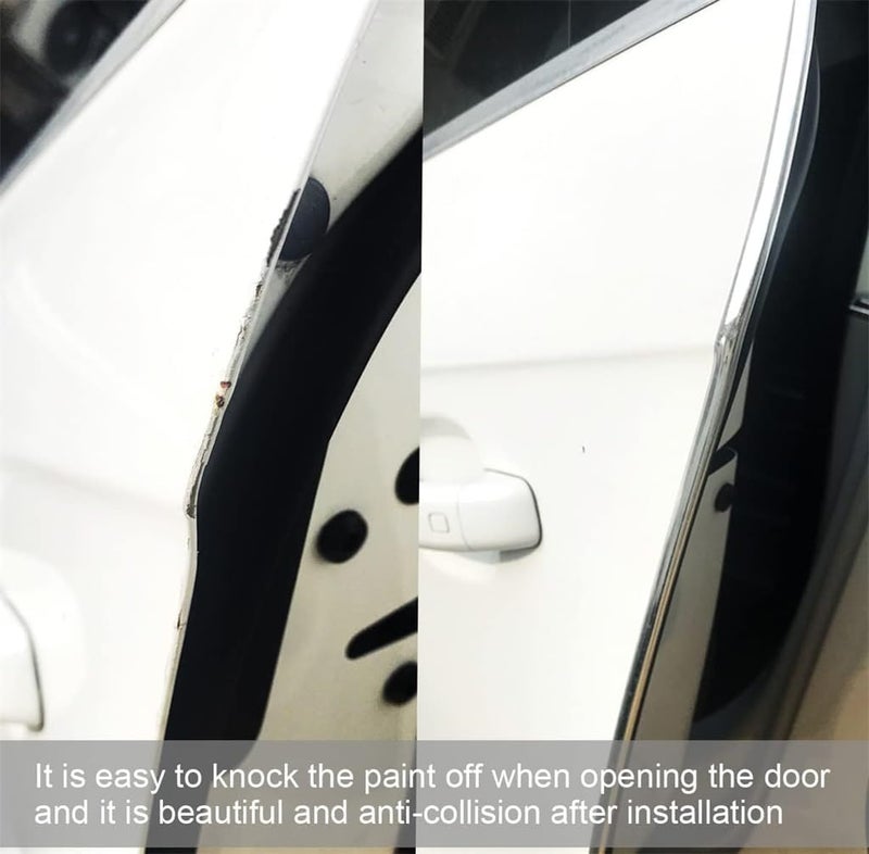 Azonee Car Door Edge Guards Chrome, Universal U Shape Moulding Trim Strip Automotive Guard Door Protector Edge Guard Decorative for Sedans, Trucks, SUV, ATV, Silver, 16FT - Image 5