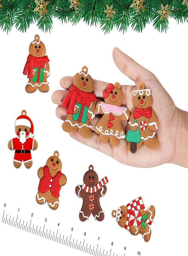Garma 24Pcs Gingerbread Man Ornaments for Christmas Tree Decorations Mini Gingerbread Hanging Charms Decorative Hanging Ornaments Christmas House Decor Xmas Holiday Indoor Decorations - Image 5