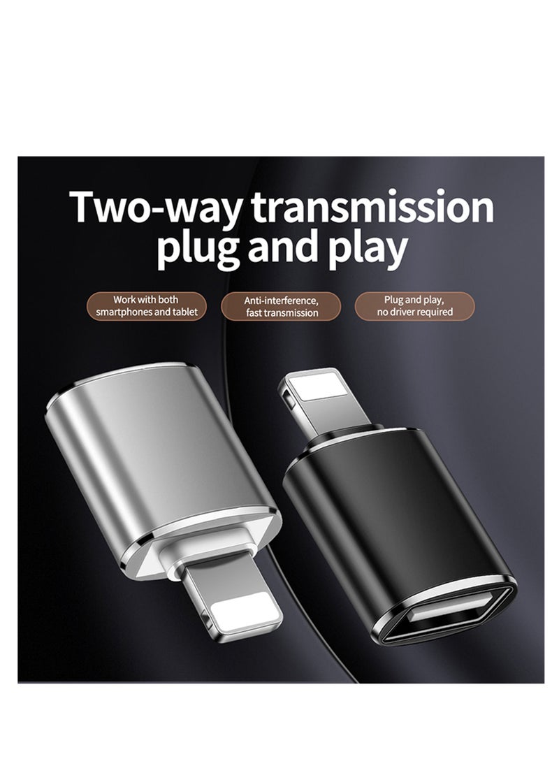 ELONSEY - ELONSEY Portable Lightning to USB 3.0 Adapter, iPhone to USB Female Connector OTG Compatible with all iPhones / iPad / USB Flash Drive / Card Reader / Camera - Image 1