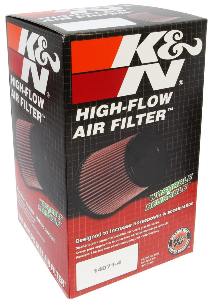 KN HighFlow Original Lifetime Universal ClampOn Air Filter High Performance Premium Washable Flange Diameter 3 In Filter Height 8 In Flange Length 175 In Shape Round Tapered RE0910