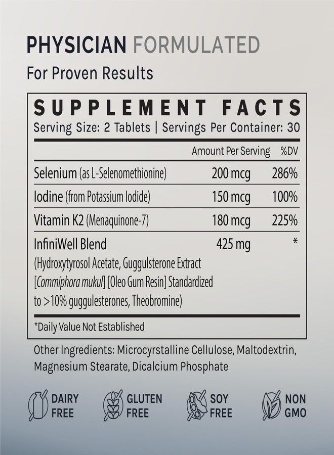 InfiniWell Thyroid Support Complex - Targeted Thyroid Supplement - Promote Hormone Signaling, Metabolic Health & Mitochondrial Energy Production - with Iodine, Selenium & More (60 Tablets) - Image 4