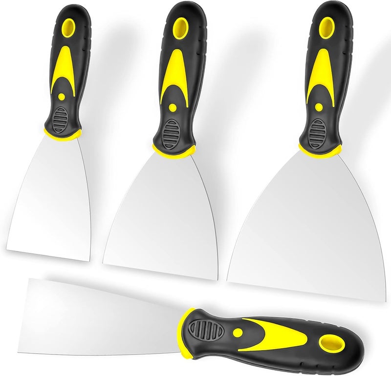 Beyotool Putty Knife, 4Pcs Spackle Knife Set (2, 3, 4, 5 in), Stainless Steel Paint Scraper, Taping Knife Tool for Repairing Drywall, Removing Wallpaper, Applying Putty, Plaster, Cement, Adhesive - Image 1