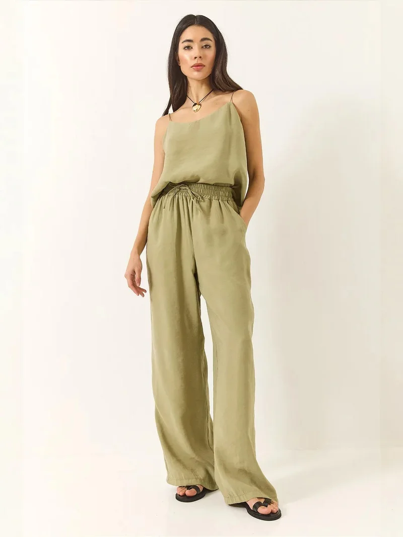 Bianco Lucci LUCCI V-Neck Long Sleeve Two-Piece Coord Set