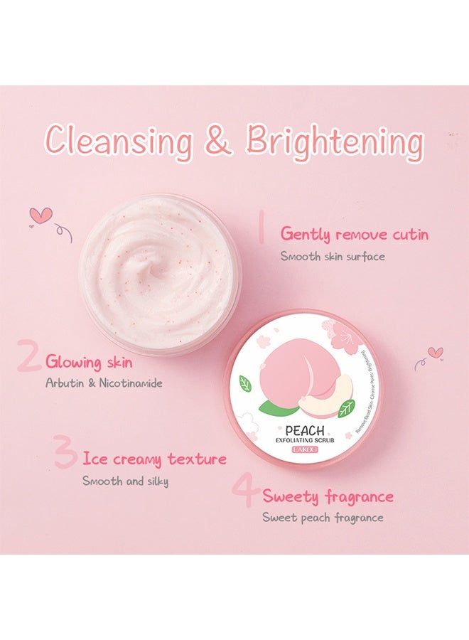 لايكو مقشر الخوخ ، مقشر مرطب للغاية ومنعم لطيف للجسم والوجه - يزيل البشرة الباهتة والميتة ، ويقلل من المسام ، والعناية الأساسية بالبشرة للرجال والنساء - Image 4