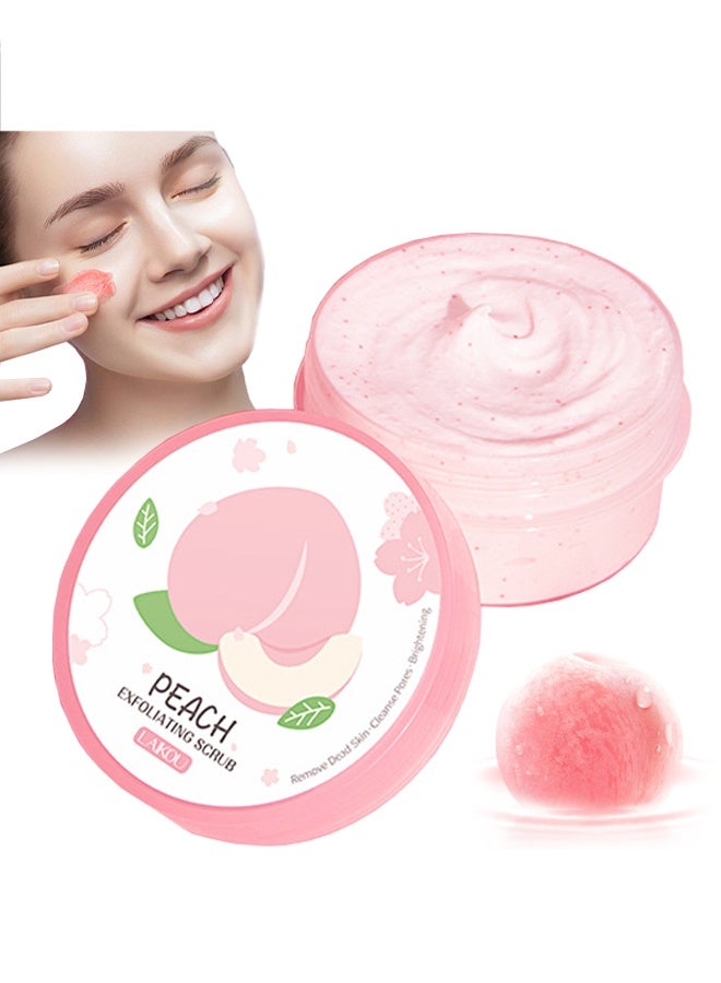 لايكو مقشر الخوخ ، مقشر مرطب للغاية ومنعم لطيف للجسم والوجه - يزيل البشرة الباهتة والميتة ، ويقلل من المسام ، والعناية الأساسية بالبشرة للرجال والنساء - Image 1