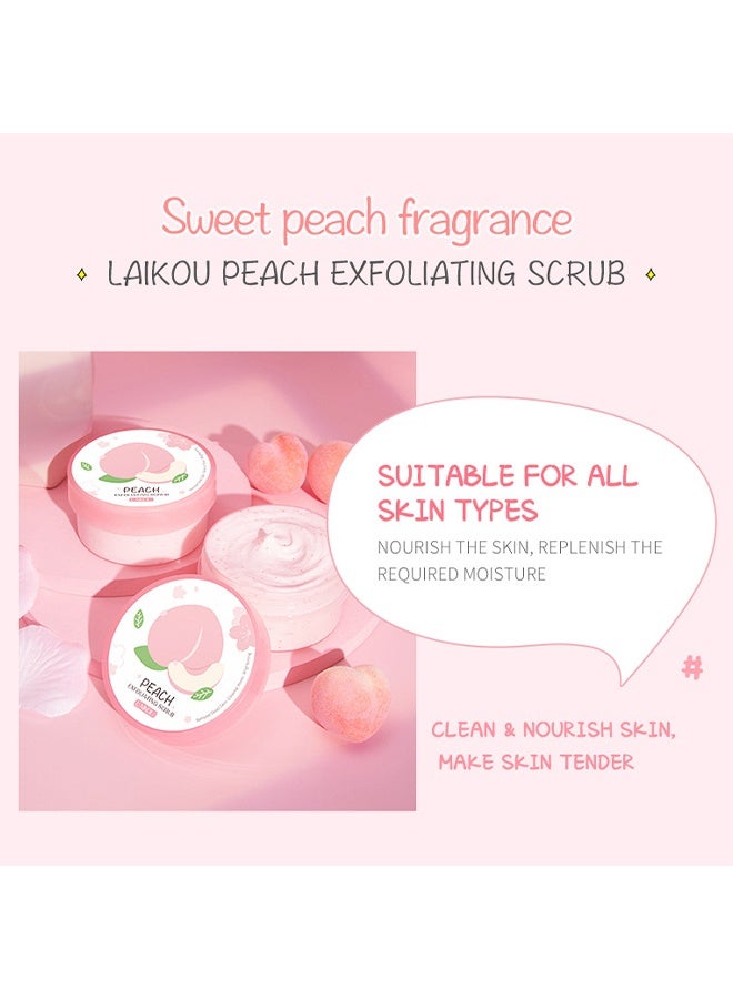 لايكو مقشر الخوخ ، مقشر مرطب للغاية ومنعم لطيف للجسم والوجه - يزيل البشرة الباهتة والميتة ، ويقلل من المسام ، والعناية الأساسية بالبشرة للرجال والنساء - Image 2