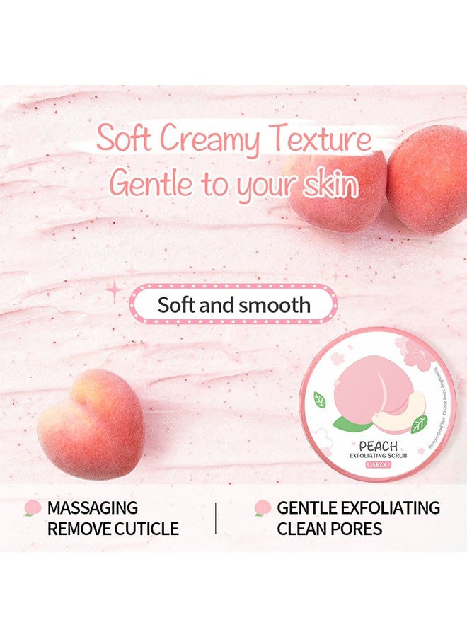 لايكو مقشر الخوخ ، مقشر مرطب للغاية ومنعم لطيف للجسم والوجه - يزيل البشرة الباهتة والميتة ، ويقلل من المسام ، والعناية الأساسية بالبشرة للرجال والنساء - Image 3