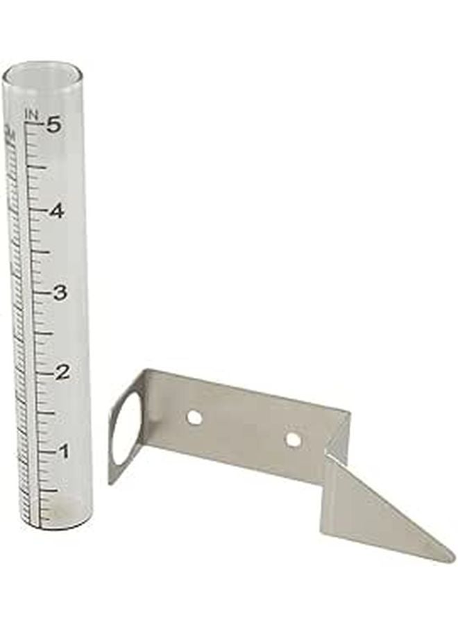 5 Inch Outdoor Rain Gauge With Stainless Steel Bracket Clear Glass Tube For Rainfall Measurement - Image 1