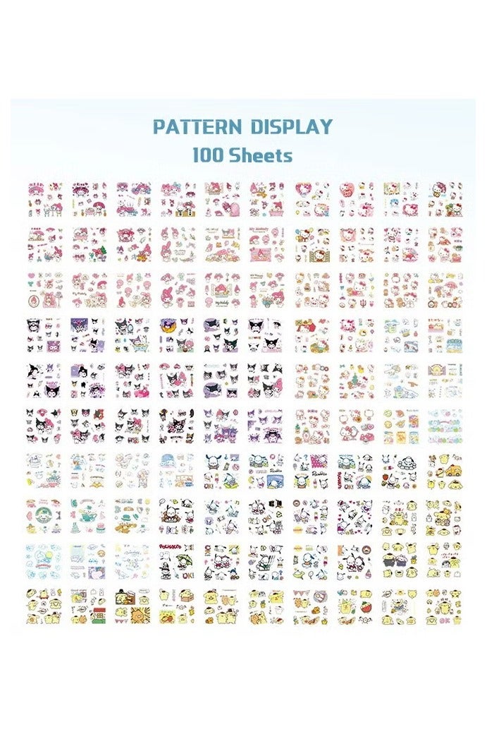 سانريو أنيمي فتاة ملصقات - 100 سانريو ملصقات مجموعات ، مجموعات الفينيل ملصقات الكرتون الديكور الجمالي ، مثالية clipbooks ، يوميات ، أجهزة الكمبيوتر المحمولة ، ديكور الغرفة - Image 2
