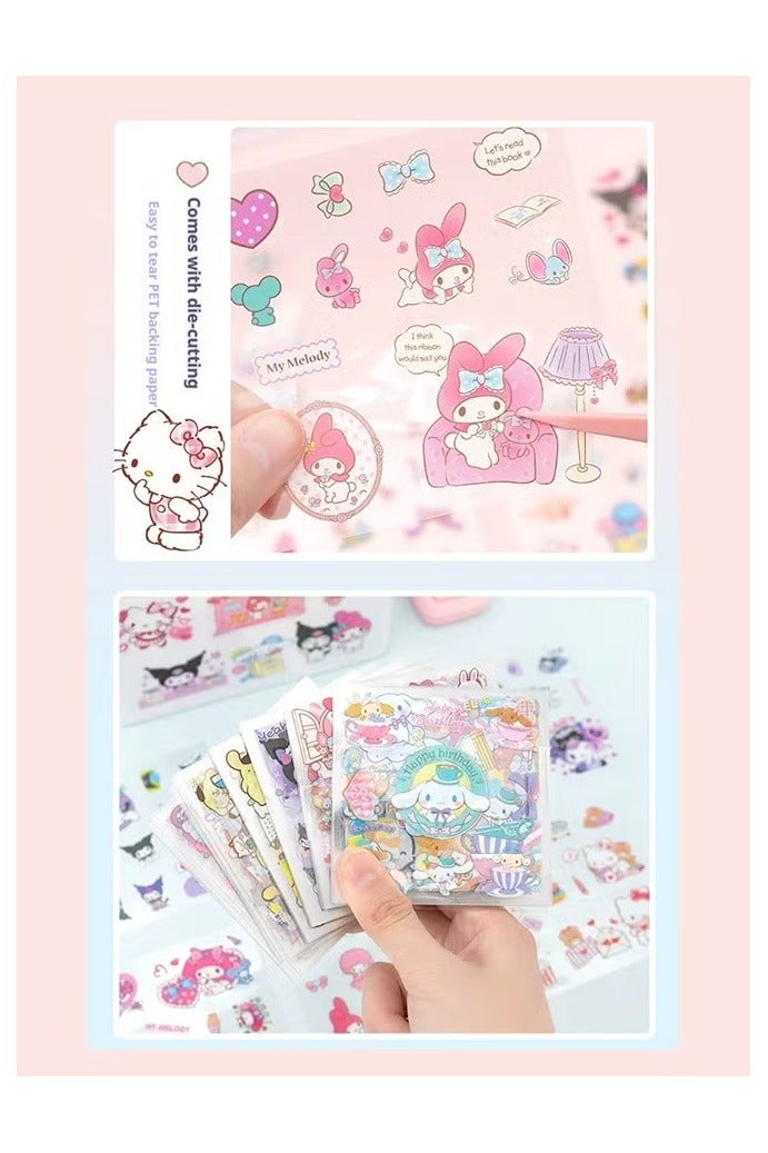 سانريو أنيمي فتاة ملصقات - 100 سانريو ملصقات مجموعات ، مجموعات الفينيل ملصقات الكرتون الديكور الجمالي ، مثالية clipbooks ، يوميات ، أجهزة الكمبيوتر المحمولة ، ديكور الغرفة - Image 3