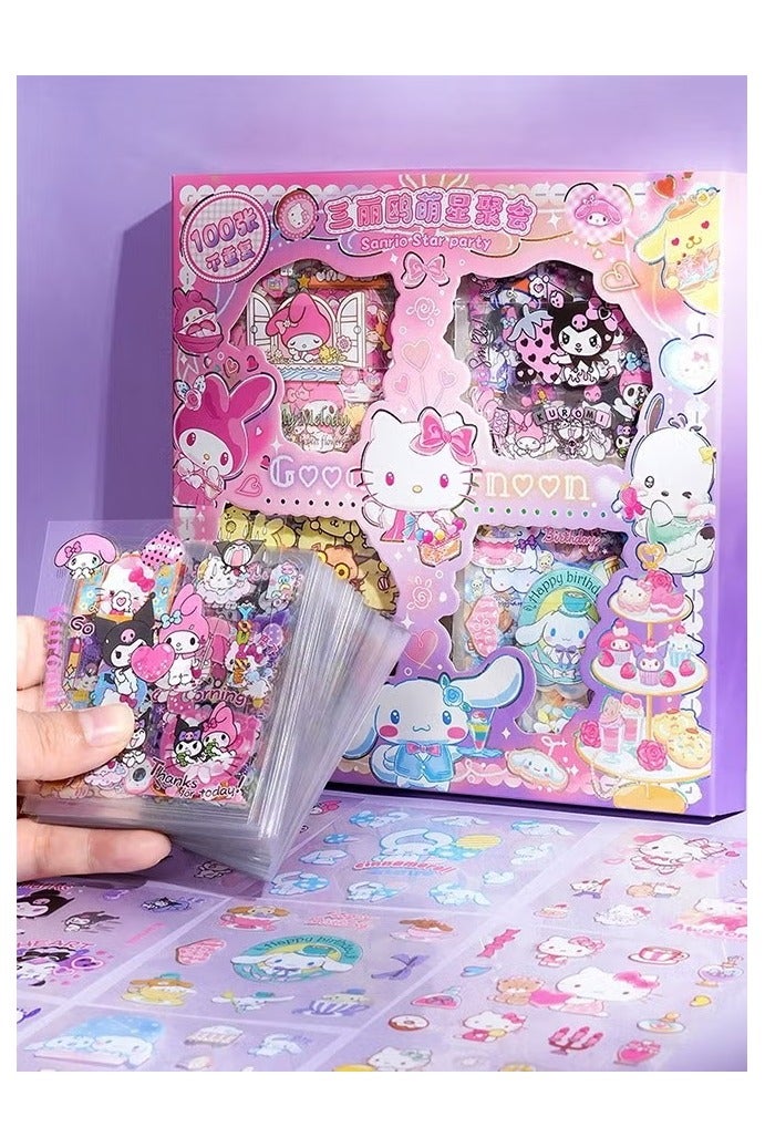 سانريو أنيمي فتاة ملصقات - 100 سانريو ملصقات مجموعات ، مجموعات الفينيل ملصقات الكرتون الديكور الجمالي ، مثالية clipbooks ، يوميات ، أجهزة الكمبيوتر المحمولة ، ديكور الغرفة - Image 1
