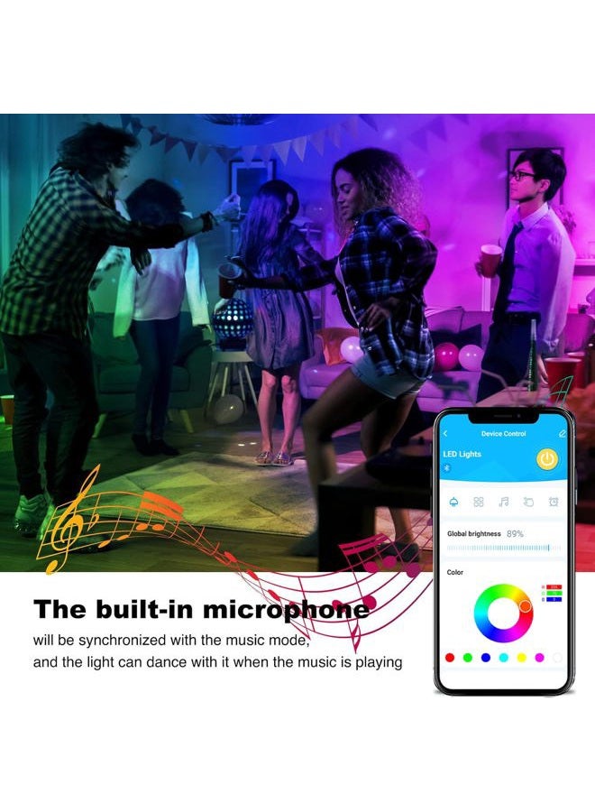 DAYBETTER Smart Led Lights 50 ft, 5050 RGB Led Strip Lights Kits with 24 Keys Remote, App Control Timer Schedule Led Music Strip Lights - Image 3