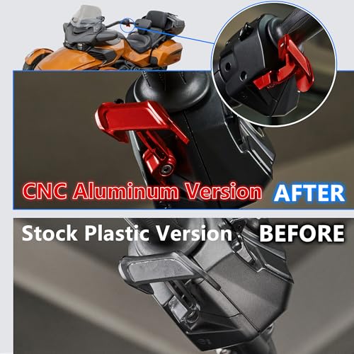 BAKAFOH Red Style Aluminum F3 RT Paddle Shifter Thumb Throttle Control Thumb-Tap Shift Controller for Can Am Spyder F3/F3-S/F3-T/F3-L 2015-2023,and RT/RT-L 2011-2023 Models Accessories - Image 5