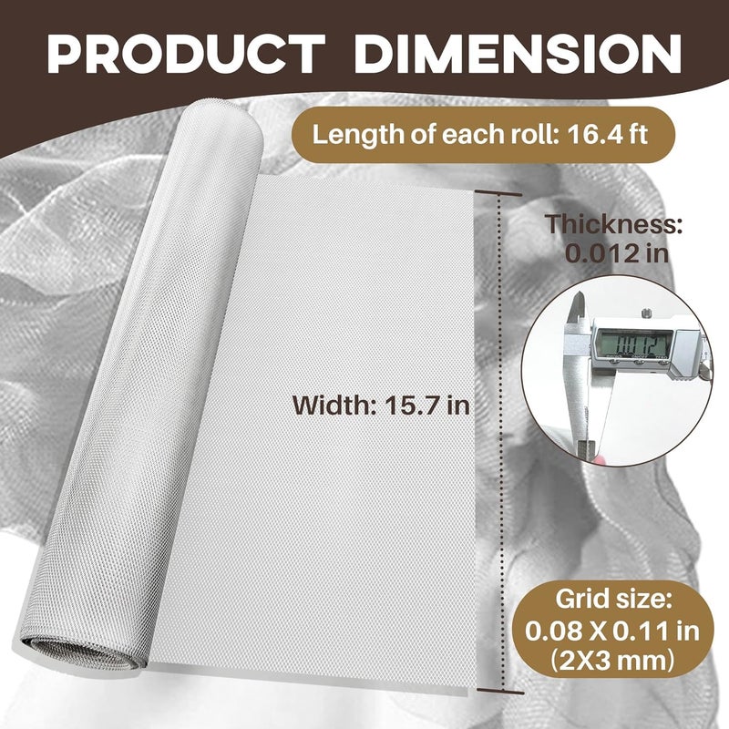 Terixe Aluminum Wire Mesh for Arts and Craft - Sculpting Mesh Roll 15.7 Inch by 16.4 Foot - Ideal for Sculpture Projects - Craft Wire Mesh for Crafts - Image 2