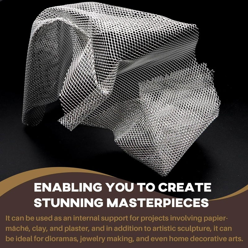 Terixe Aluminum Wire Mesh for Arts and Craft - Sculpting Mesh Roll 15.7 Inch by 16.4 Foot - Ideal for Sculpture Projects - Craft Wire Mesh for Crafts - Image 5