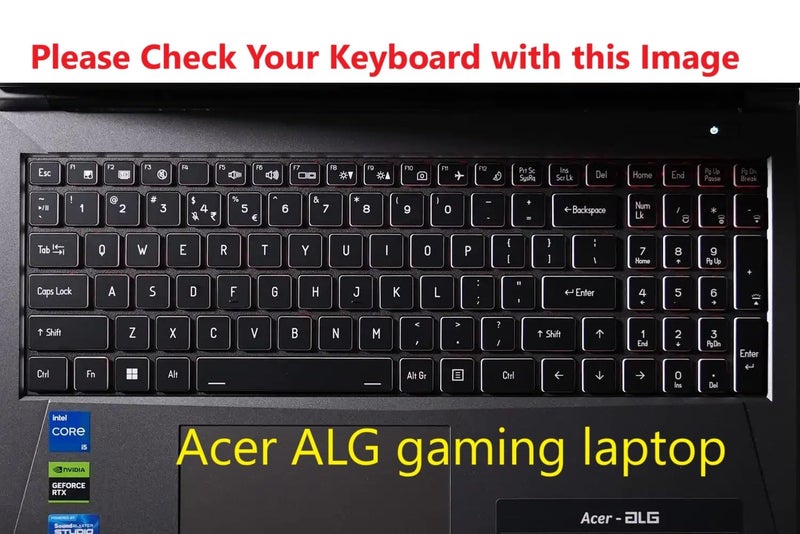Raya غطاء جلد سيليكوني للوحة المفاتيح لأجهزة Acer ALG [AL15G-52 / AL15G-53]، Aspire 7 [A715-79G]، وAspire Lite [AL15-41 / AL15-52 / AL15-53] لأجهزة الألعاب (أسود) - Image 3