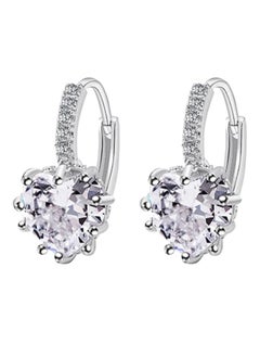 Heart Shape Rhinestone Hoop Earrings