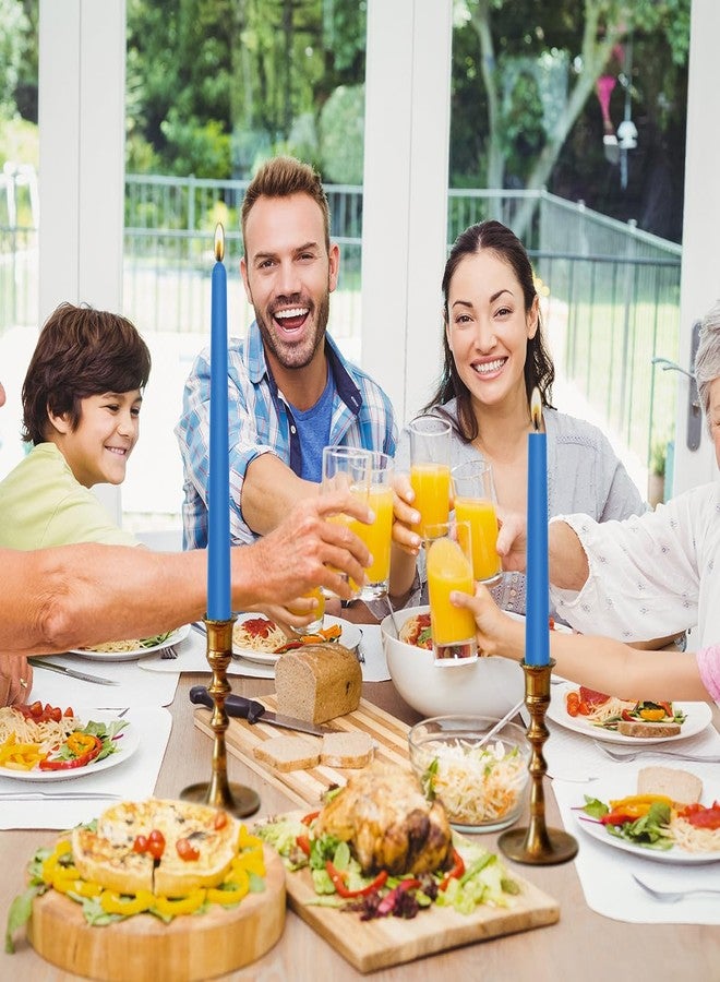 شموع مدببة بطول 10 بوصات (ارتفاع)، لا تسيل، مجموعة من 24 شمعة مدببة غير معطرة وبدون دخان، تدوم لفترة طويلة، مصنوعة من شمع البارافين مع فتائل قطنية، تدوم حتى 8 ساعات، متوفرة بألوان متعددة - Image 5