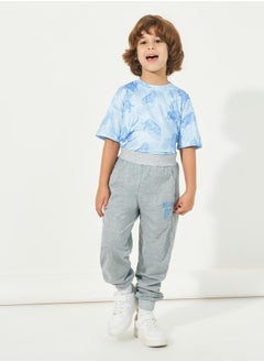 Styli Letter Print Slant Pocket Cotton Joggers  - Image 2