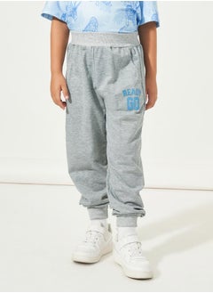 Styli Letter Print Slant Pocket Cotton Joggers  - Image 1