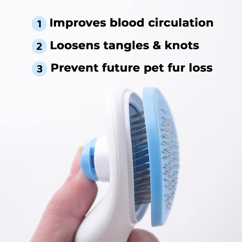 Homestic Dog Brush|Dog Brush For Hair Cleaning|De-tangling|& Grooming|Helps Prevent Fur Loss Upto 90% By Increasing Blood Circulation|Suitable For Small & Medium Pets|PT213B|Blue - Image 4