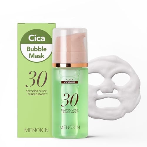 MENOKIN 30 Seconds Quick Bubble Mask [CLEAR] - [Cica] in Micro-bubbles For Soothing & Skin Strengthening, Hydration, Clearer Complexion, Korean Skin Care Essential, 70 Uses, 3.21 fl.oz - Image 1