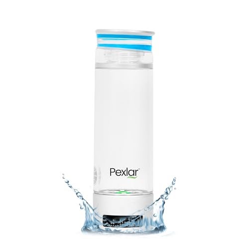 Pexlar HYDROGEN WATER Bottle | Inhallation Feature - 1 Year Warranty | SPE-PEM Technology - Platinum Titanium plates | No Chlorine No Ozone Mixing|H2 >5000 PPB | -ORP -750 mv| Purity 99.9% H2-2Cycle - Image 1
