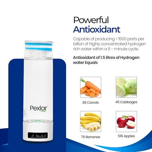 Pexlar HYDROGEN WATER Bottle | Inhallation Feature - 1 Year Warranty | SPE-PEM Technology - Platinum Titanium plates | No Chlorine No Ozone Mixing|H2 >5000 PPB | -ORP -750 mv| Purity 99.9% H2-2Cycle - Image 4