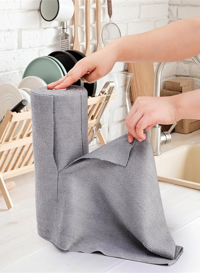 20-Piece Microfiber Cleaning Cloth Roll 🧽 Reusable Tear-Off Towels 25×25cm, Multipurpose Absorbent Lint-Free Cloths, Washable for Kitchen, Car, Bathroom & Windows - Image 1