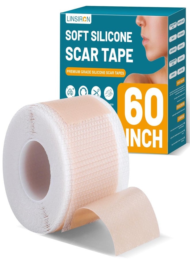 LINSIRON Silicone Scar Tape,Silicone Scar Sheets 1.6"X60" Roll,Reusable Medical Grade Scar Away Silicone Scar Sheets and Face Tape for Wrinkles, Keloid Scars, Hypertrophic Scars - Image 1