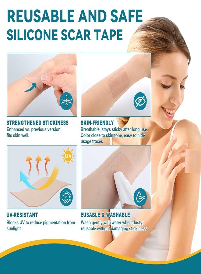 LINSIRON Silicone Scar Tape,Silicone Scar Sheets 1.6"X60" Roll,Reusable Medical Grade Scar Away Silicone Scar Sheets and Face Tape for Wrinkles, Keloid Scars, Hypertrophic Scars - Image 5