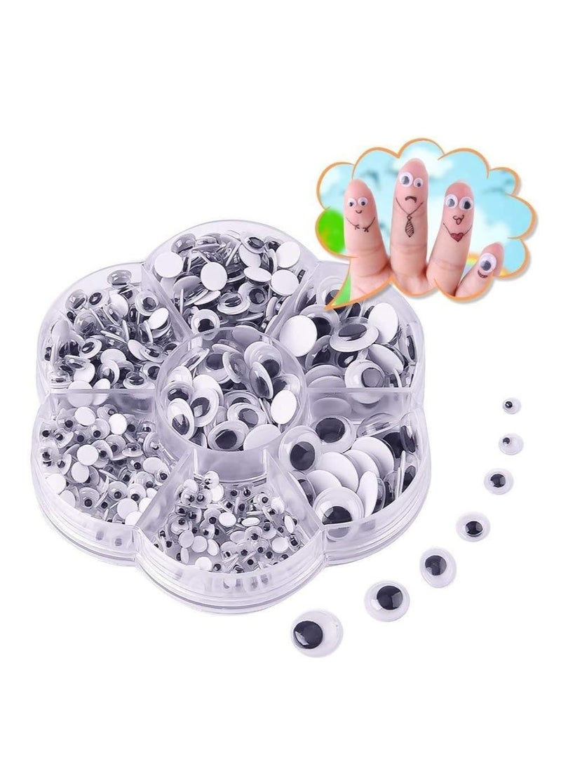 ECVV 1400pcs Round Wiggle Googly Eyes with Adhesive on Back Pack for DIY Scrapbooking Crafts Decorations - Assorted Sizes 4MM - 12MM  - Image 3