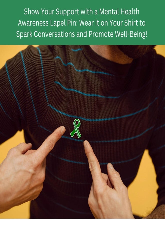 فوندريزينغ فور أ كوز عبوتان من دبابيس الشريط الأخضر للتوعية بالصحة النفسية - دبابيس طية صدر السترة للتوعية بالصحة النفسية، مناسبة لفعاليات التوعية بالصحة النفسية، ومجموعات الدعم، وتقديم الهدايا، وجمع التبرعات - Image 3