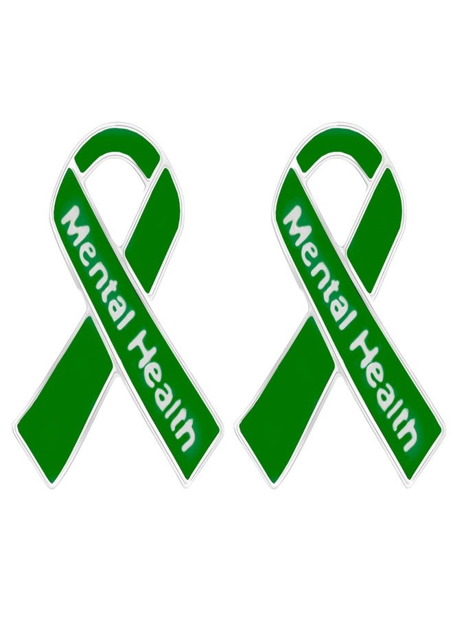 فوندريزينغ فور أ كوز عبوتان من دبابيس الشريط الأخضر للتوعية بالصحة النفسية - دبابيس طية صدر السترة للتوعية بالصحة النفسية، مناسبة لفعاليات التوعية بالصحة النفسية، ومجموعات الدعم، وتقديم الهدايا، وجمع التبرعات - Image 1