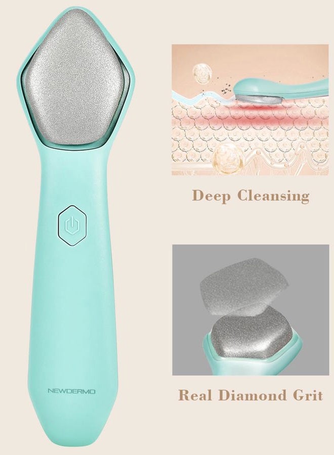 NEWDERMO Microdermabrasion Machine Pro, Large Diamond Electric Microdermabrasion Wand Tool With 3 Levels Frequency for Face Body Exfoliate Skin Care (Green) - Image 3