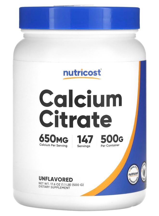 Nutricost Calcium Citrate Unflavored 17.6 oz (500 g)