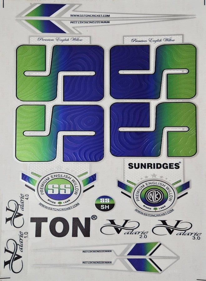 Cottontail Cricket Bat Sticker 4D Digital English Willow Sports Fiber Tape Embossed Accessories | VLVR Green - Image 1