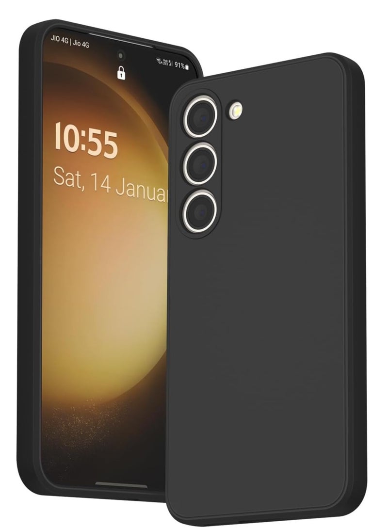 MIGOFAST Samsung Galaxy S23 Plus Soft Silicone Gelly Rubber Cover Shockproof Matte Finish Back Cover Inner Fabric Lining with Camera Protection Case Samsung Galaxy S23 Plus  Black - Image 1