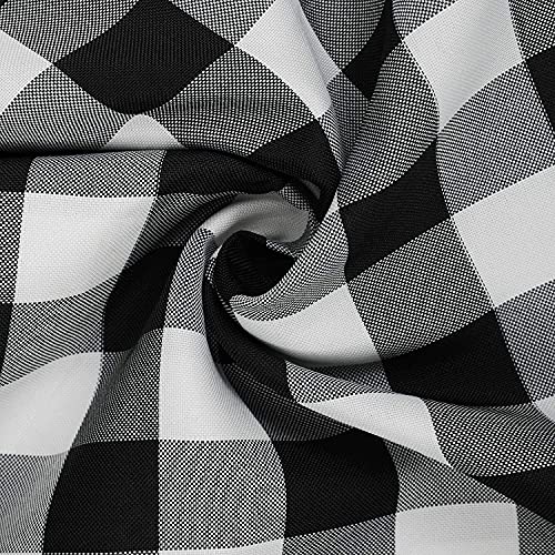 ATOOTFUSION Cotton Checkered Gingham Pattern Tablecloth | Stain & Wrinkle Resistant Washable 4 Seater Table Cloth | Black and White | 60 x 40 Inches for Dining Room Kitchen Picnic - Image 3