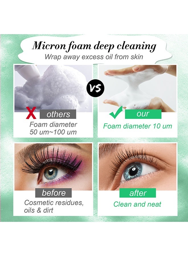 Elaimei Eyelash Shampoo, With Brush - Eyelid Foam Cleaner - Lash Foam Shampoo - Eyelash Wash and Eyelash Bath for Extensions - Salon Use and Home Care,50 ml / 1.7 FL.OZ - Image 5