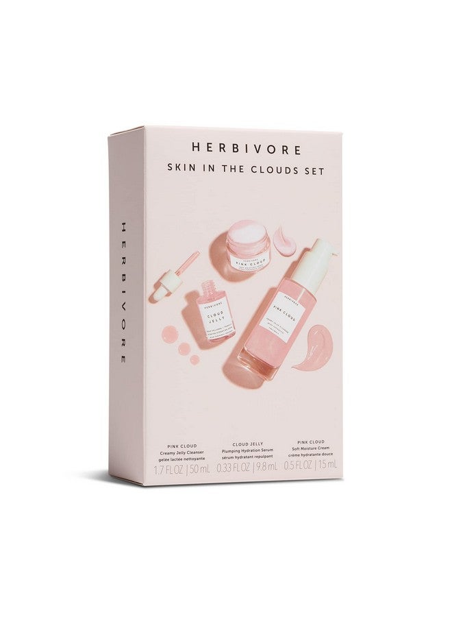 HERBIVORE Skin In The Clouds 3-step Plumping Hydration Set - Pink Cloud Creamy Jelly Cleanse (50mL / 1.7 oz), Cloud Jelly Serum (10mL / 0.33 oz), Pink Cloud Soft Moisture Cream (15mL / 0.5 oz) - Image 2
