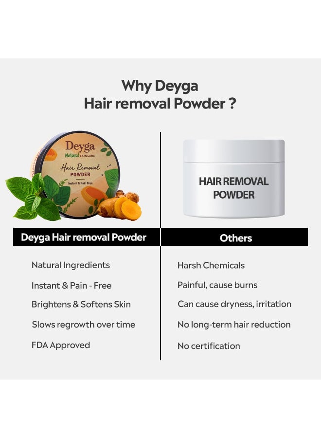 Deyga Herbal Hair Removal Powder (100g) | Natural Exfoliation & Tan Removal | Gentle Skin Care for All Skin Types | Made with Natural Ingredients | Painless Body Cleansing - Image 2