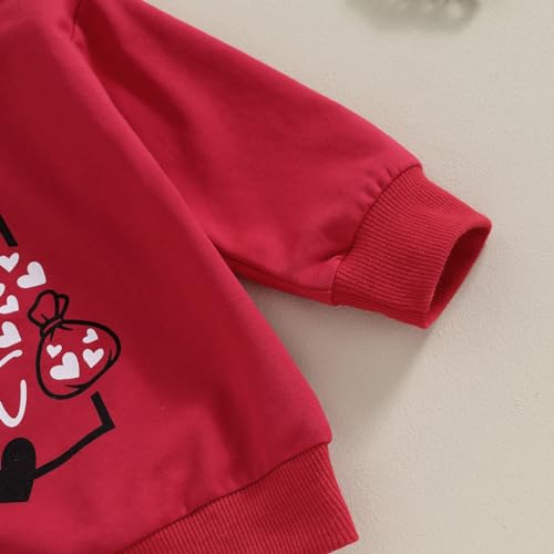 BeQeuewll Baby Boy Valentines Outfit Mr Steal Your Heart Set Long Sleeve Sweatshirt Newborn Jogger Infant Boys Clothing (Steal Heart-Red, 6-12 Months) - Image 4