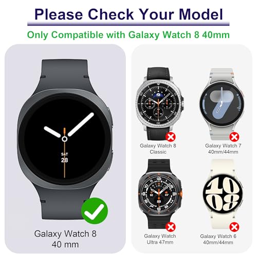 Bougraite 12 Pack Case for Samsung Galaxy Watch 8 40mm with Tempered Glass Screen Protector, Hard PC Scratch Resistant Protective Cover Compatible with Galaxy Watch 8 40mm - Image 2
